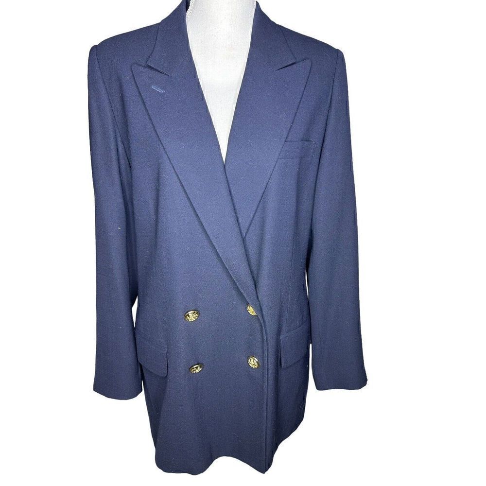 Lauren Ralph Lauren Vintage Double Breasted Wool Sport Coat Jacket Womens Sz 16